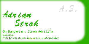 adrian stroh business card